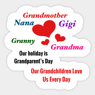 Grandmother-Gigi-Nana-Grandma-Granny: Grandparent’s Day Gifts Sticker